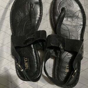 Born Black Leather Sandals with Strap